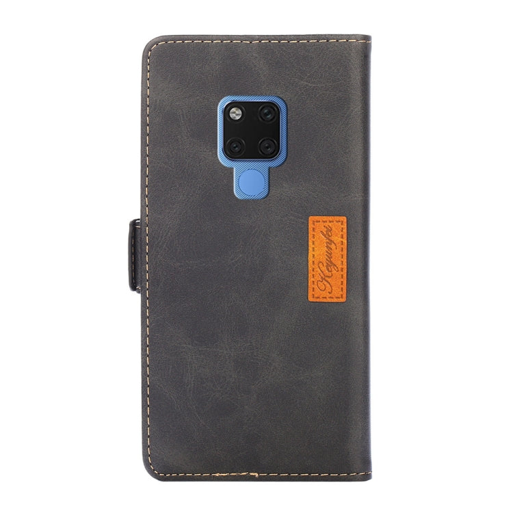 For Huawei Mate 20 Retro Texture Contrast Color Side Buckle Horizontal Flip Leather Case with Holder & Card Slots & Wallet