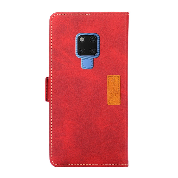 For Huawei Mate 20 Retro Texture Contrast Color Side Buckle Horizontal Flip Leather Case with Holder & Card Slots & Wallet