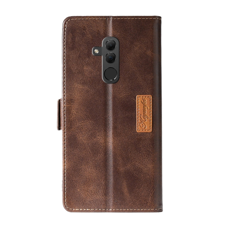 For Huawei Mate 20 Lite Retro Texture Contrast Color Side Buckle Horizontal Flip Leather Case with Holder & Card Slots & Wallet