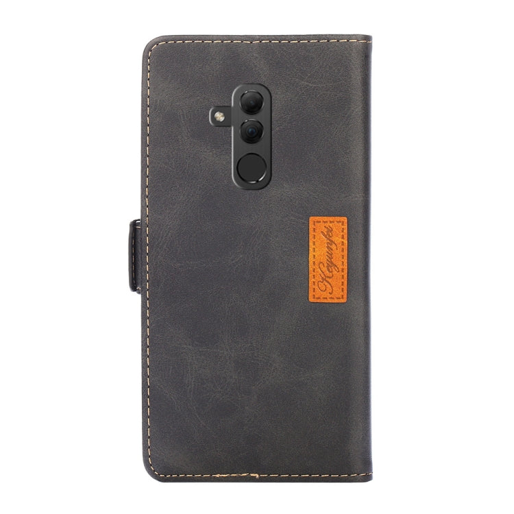 For Huawei Mate 20 Lite Retro Texture Contrast Color Side Buckle Horizontal Flip Leather Case with Holder & Card Slots & Wallet