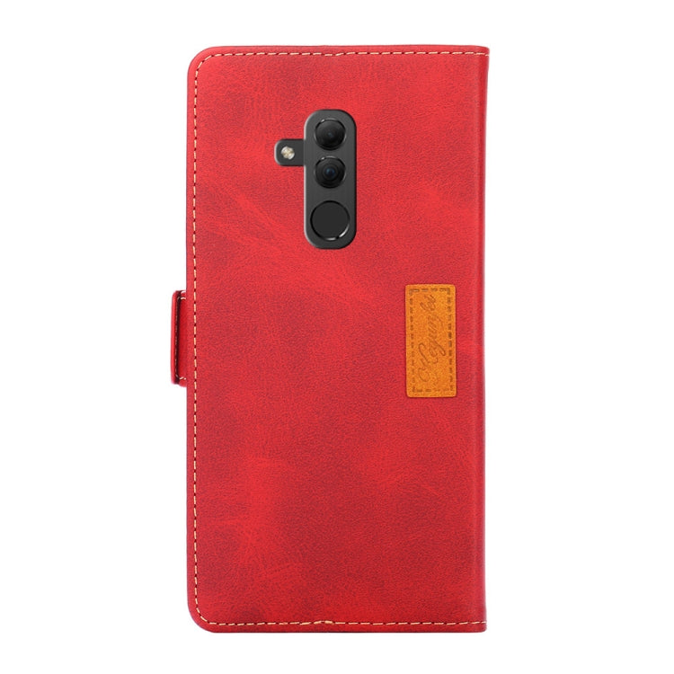 For Huawei Mate 20 Lite Retro Texture Contrast Color Side Buckle Horizontal Flip Leather Case with Holder & Card Slots & Wallet