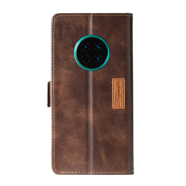 For Huawei Mate 30 Retro Texture Contrast Color Side Buckle Horizontal Flip Leather Case with Holder & Card Slots & Wallet