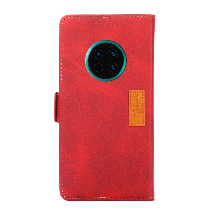 For Huawei Mate 30 Retro Texture Contrast Color Side Buckle Horizontal Flip Leather Case with Holder & Card Slots & Wallet