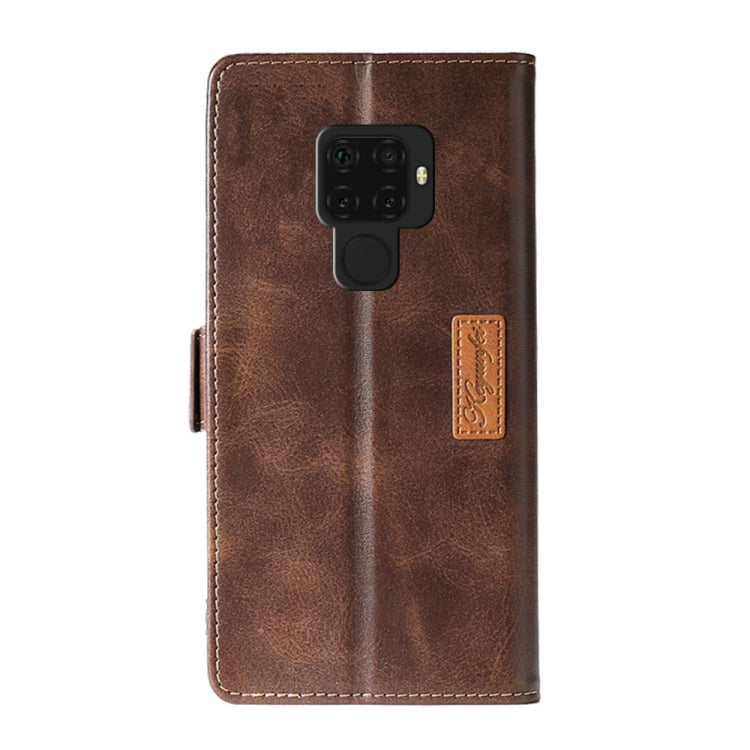 For Huawei Mate 30 Lite Retro Texture Contrast Color Side Buckle Horizontal Flip Leather Case with Holder & Card Slots & Wallet
