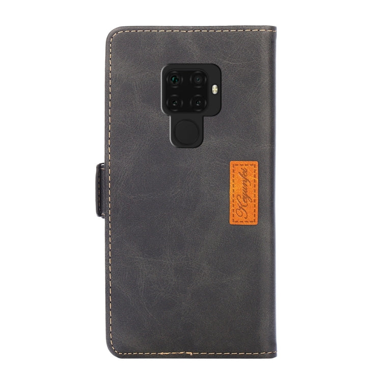 For Huawei Mate 30 Lite Retro Texture Contrast Color Side Buckle Horizontal Flip Leather Case with Holder & Card Slots & Wallet