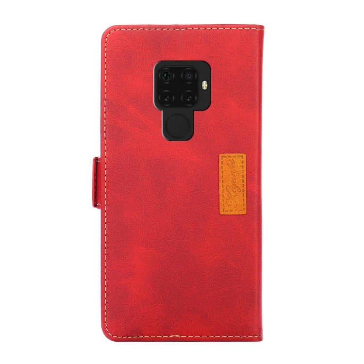 For Huawei Mate 30 Lite Retro Texture Contrast Color Side Buckle Horizontal Flip Leather Case with Holder & Card Slots & Wallet