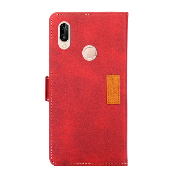 For Huawei Nova 3e Retro Texture Contrast Color Side Buckle Horizontal Flip Leather Case with Holder & Card Slots & Wallet