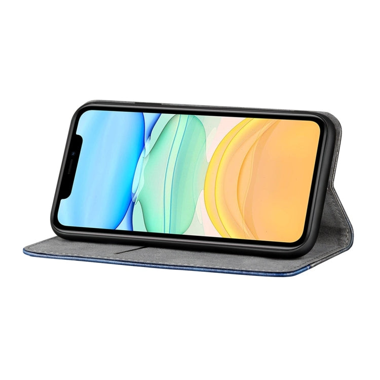 For iPhone 11 Business Solid Color Stitching Horizontal Flip Leather Case, with Holder & Card Slots & Wallet