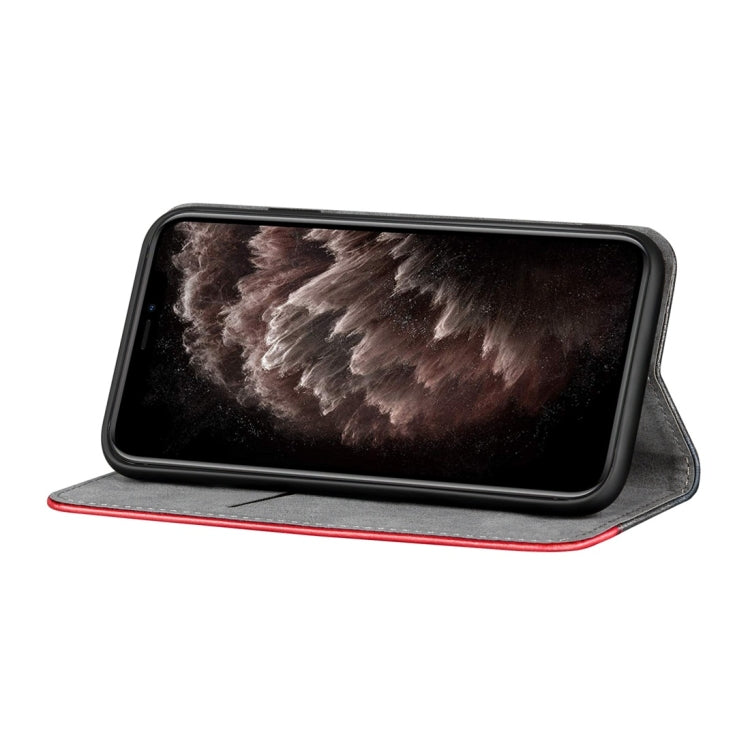 For iPhone 11 Pro Max Business Solid Color Stitching Horizontal Flip Leather Case, with Holder & Card Slots & Wallet
