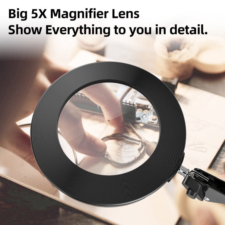 12W 4.1 inch 5X Magnifying Glass Multi-function Adjustable LED Magnifying Desk Lamp