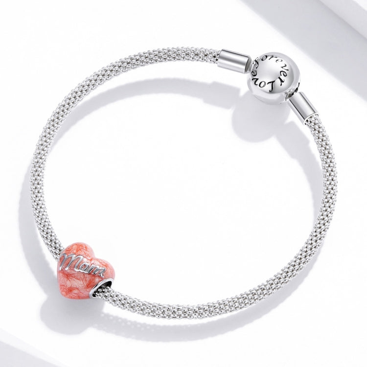 S925 Sterling Silver Thankful Heart Beads DIY Bracelet Necklace Accessories