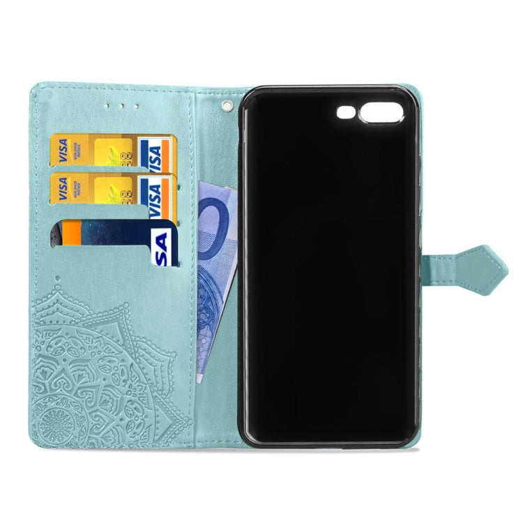 For iPhone 8 Plus / 7 Plus Halfway Mandala Embossing Pattern Horizontal Flip Leather Case with Holder & Card Slots & Wallet & Lanyard