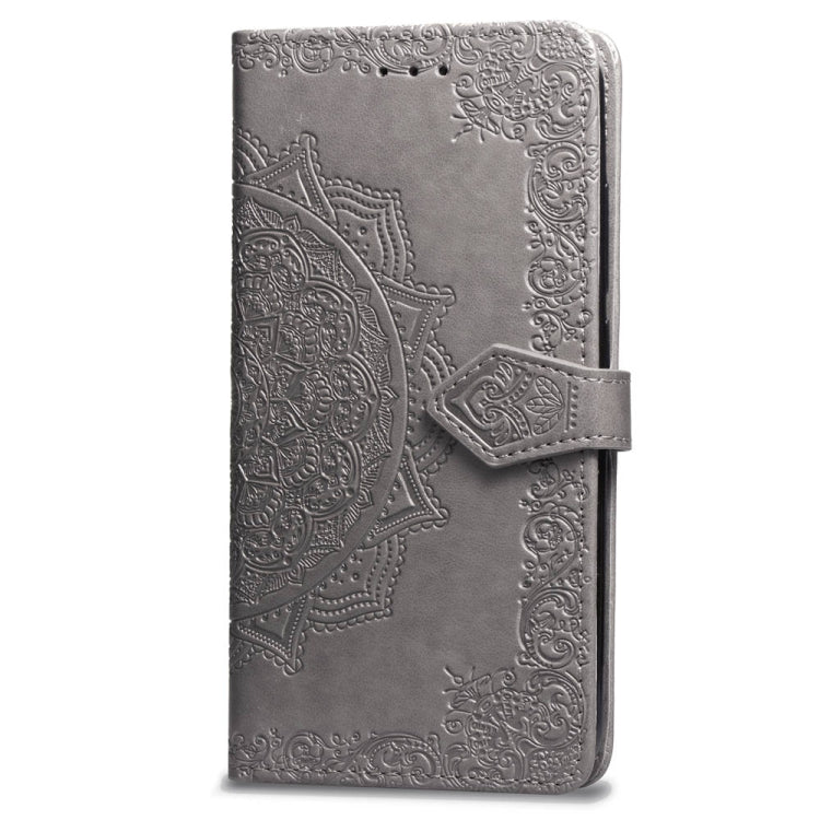 For iPhone 8 Plus / 7 Plus Halfway Mandala Embossing Pattern Horizontal Flip Leather Case with Holder & Card Slots & Wallet & Lanyard
