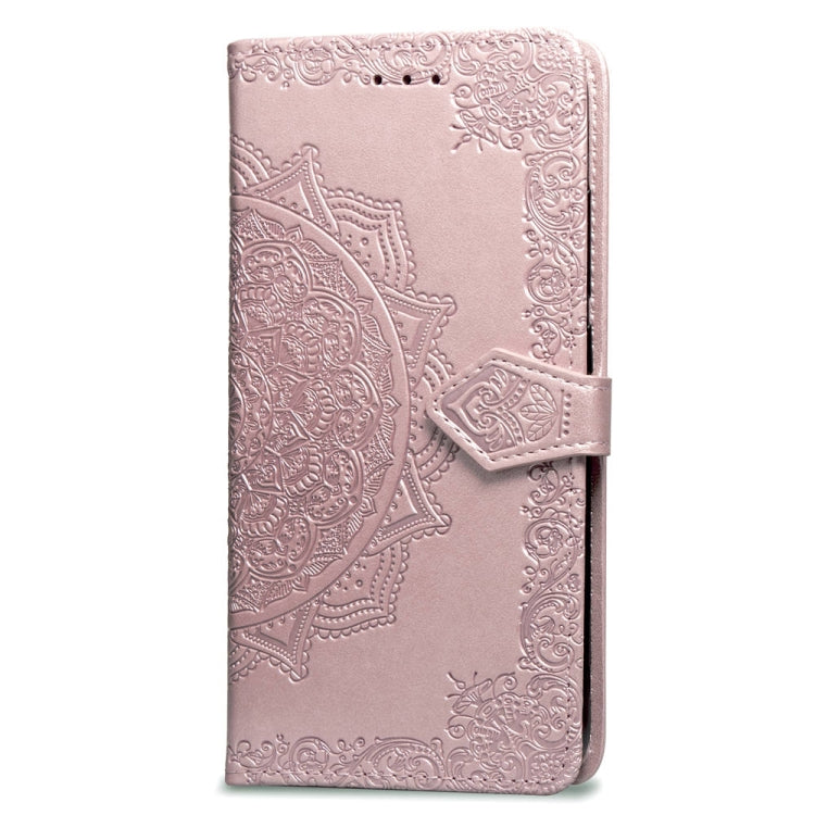 For iPhone 8 Plus / 7 Plus Halfway Mandala Embossing Pattern Horizontal Flip Leather Case with Holder & Card Slots & Wallet & Lanyard