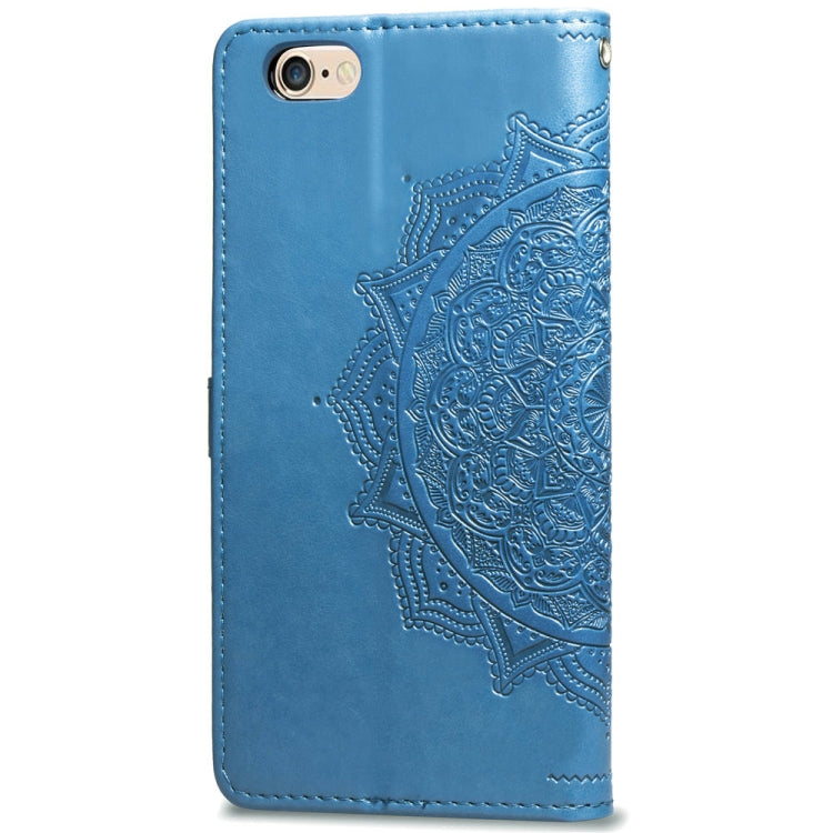 For iPhone 6 Plus Halfway Mandala Embossing Pattern Horizontal Flip Leather Case with Holder & Card Slots & Wallet & Lanyard