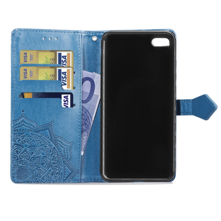 For iPhone 6 Plus Halfway Mandala Embossing Pattern Horizontal Flip Leather Case with Holder & Card Slots & Wallet & Lanyard