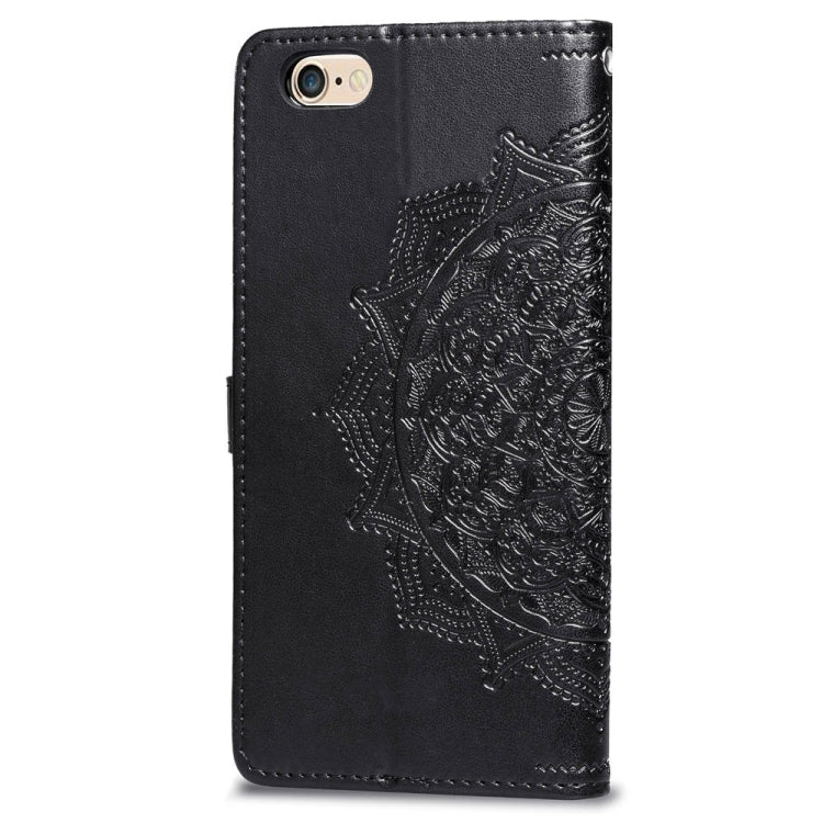 For iPhone 6 Plus Halfway Mandala Embossing Pattern Horizontal Flip Leather Case with Holder & Card Slots & Wallet & Lanyard