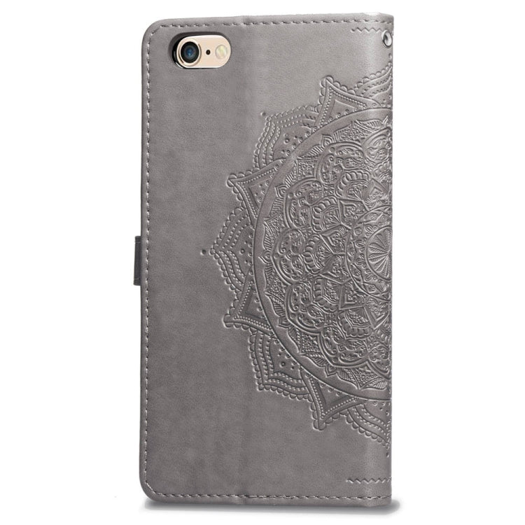 For iPhone 6 Plus Halfway Mandala Embossing Pattern Horizontal Flip Leather Case with Holder & Card Slots & Wallet & Lanyard