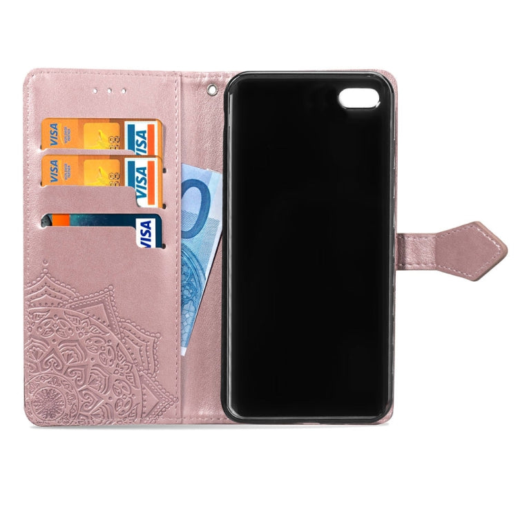 For iPhone 6 Plus Halfway Mandala Embossing Pattern Horizontal Flip Leather Case with Holder & Card Slots & Wallet & Lanyard