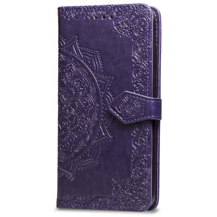 For iPhone XS Max Halfway Mandala Embossing Pattern Horizontal Flip Leather Case with Holder & Card Slots & Wallet & Lanyard