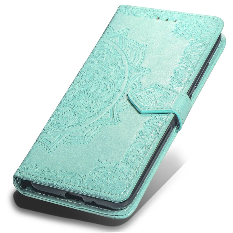 For iPhone XS Max Halfway Mandala Embossing Pattern Horizontal Flip Leather Case with Holder & Card Slots & Wallet & Lanyard