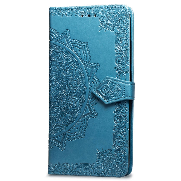 For iPhone XS Max Halfway Mandala Embossing Pattern Horizontal Flip Leather Case with Holder & Card Slots & Wallet & Lanyard