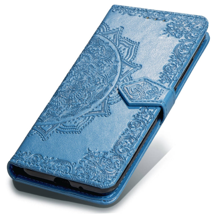 For iPhone XS Max Halfway Mandala Embossing Pattern Horizontal Flip Leather Case with Holder & Card Slots & Wallet & Lanyard