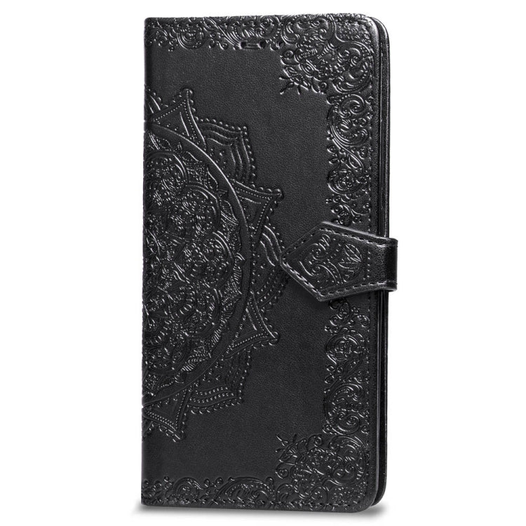 For iPhone XS Max Halfway Mandala Embossing Pattern Horizontal Flip Leather Case with Holder & Card Slots & Wallet & Lanyard