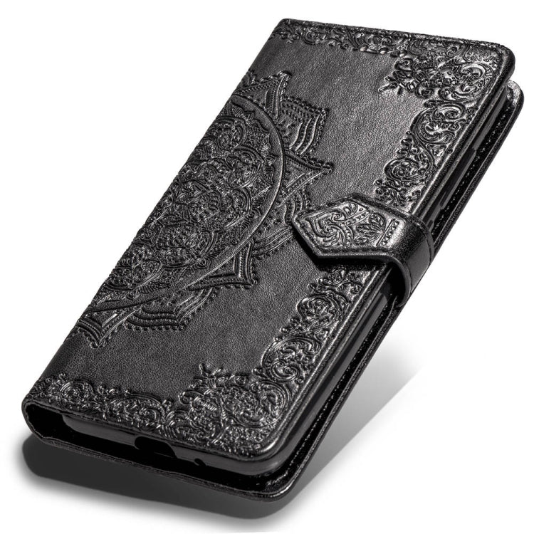 For iPhone XS Max Halfway Mandala Embossing Pattern Horizontal Flip Leather Case with Holder & Card Slots & Wallet & Lanyard