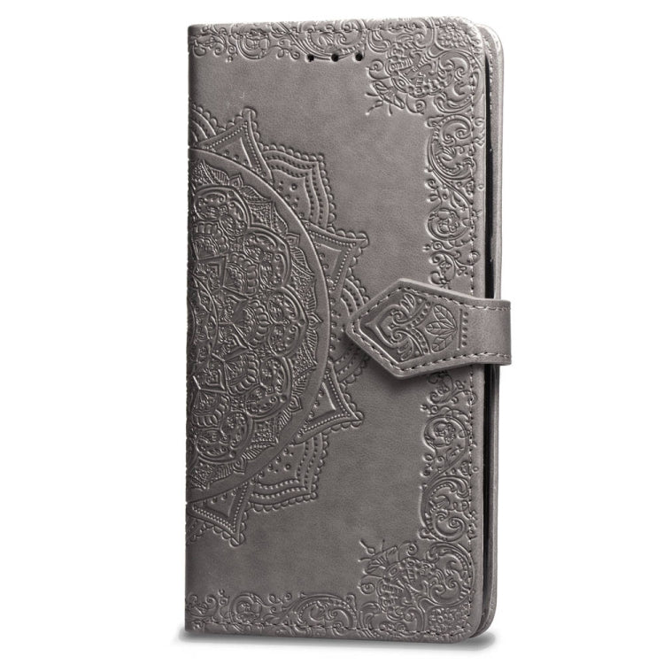 For iPhone XS Max Halfway Mandala Embossing Pattern Horizontal Flip Leather Case with Holder & Card Slots & Wallet & Lanyard