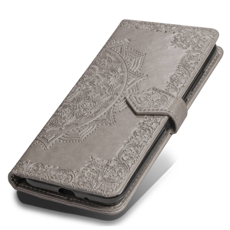 For iPhone XS Max Halfway Mandala Embossing Pattern Horizontal Flip Leather Case with Holder & Card Slots & Wallet & Lanyard