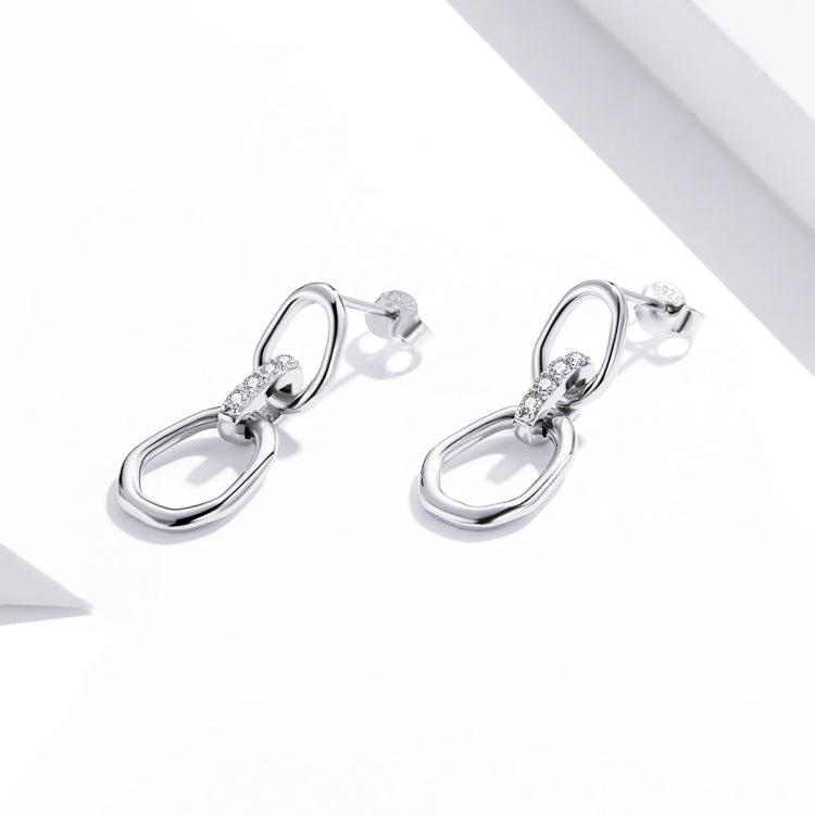 S925 Sterling Silver Simple Geometry Women Earrings