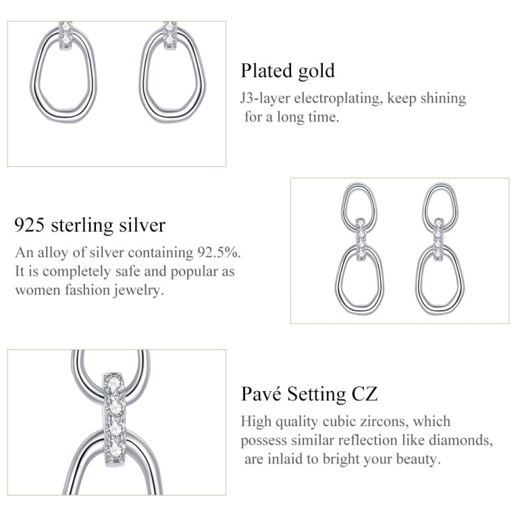 S925 Sterling Silver Simple Geometry Women Earrings