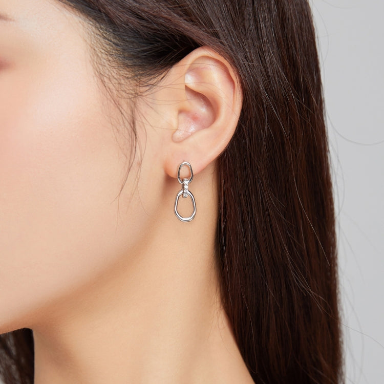 S925 Sterling Silver Simple Geometry Women Earrings