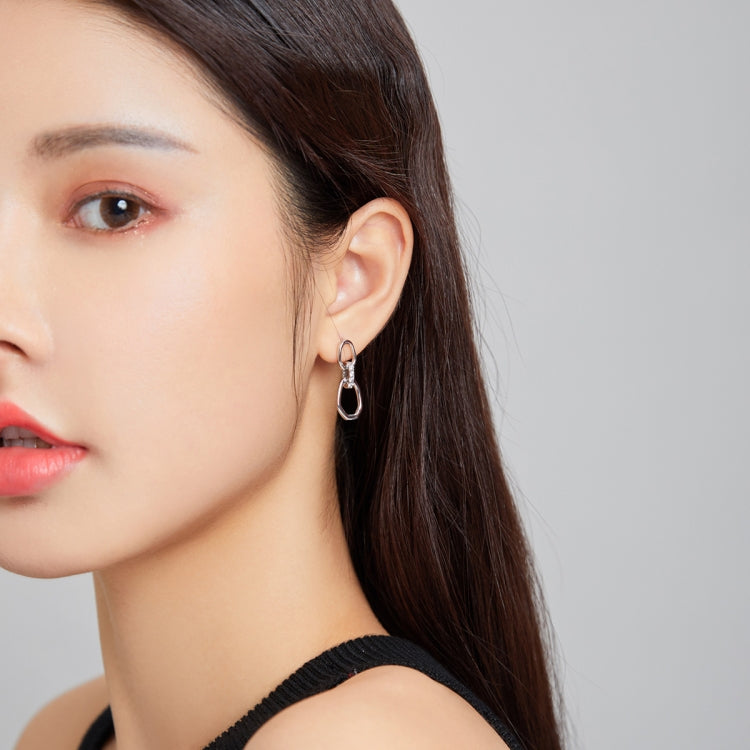 S925 Sterling Silver Simple Geometry Women Earrings