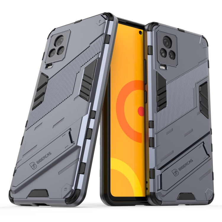 Punk Armor 2 in 1 PC + TPU Shockproof Case with Invisible Holder For vivo iQOO 7