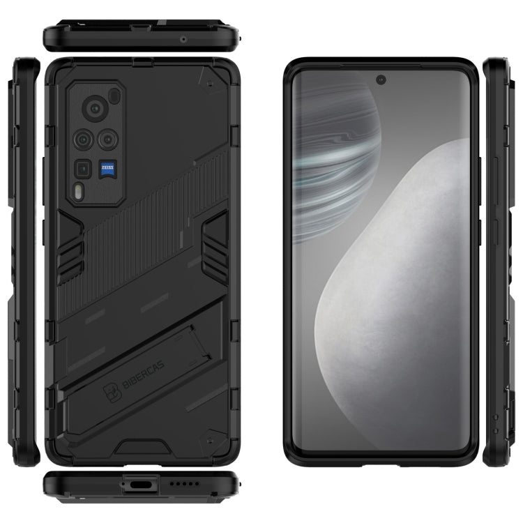 Punk Armor 2 in 1 PC + TPU Shockproof Case with Invisible Holder For vivo X60 Pro