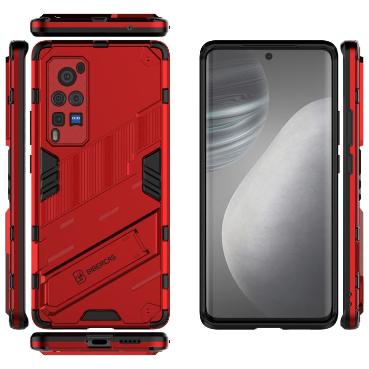 Punk Armor 2 in 1 PC + TPU Shockproof Case with Invisible Holder For vivo X60 Pro