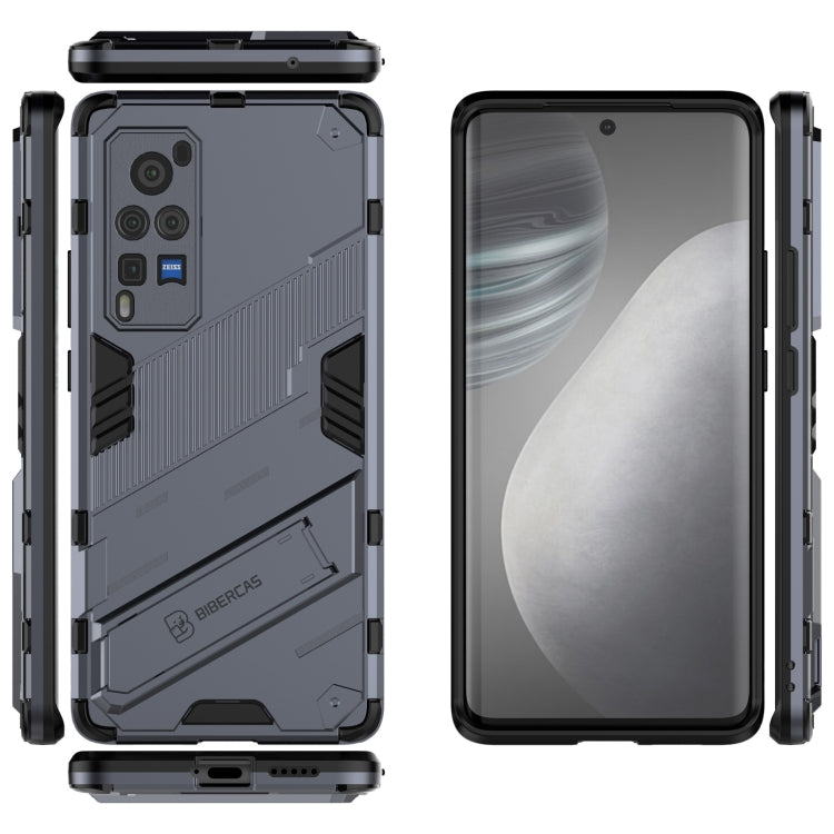 Punk Armor 2 in 1 PC + TPU Shockproof Case with Invisible Holder For vivo X60 Pro