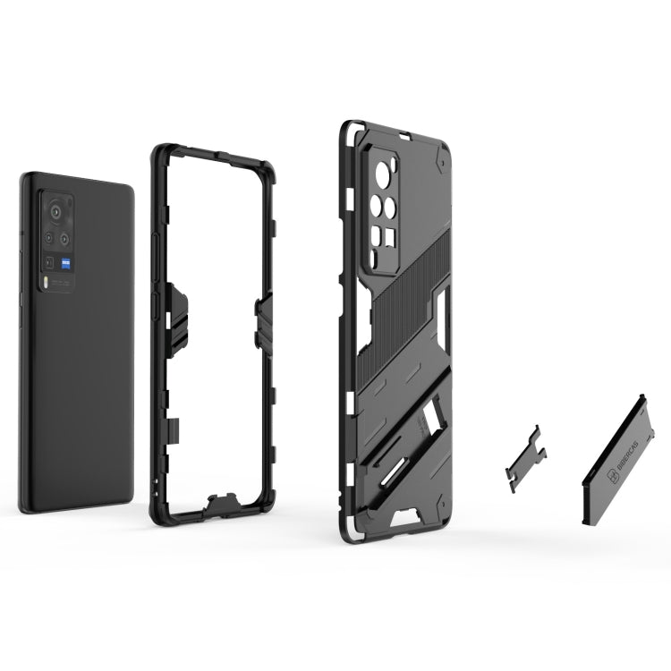 Punk Armor 2 in 1 PC + TPU Shockproof Case with Invisible Holder For vivo X60 Pro