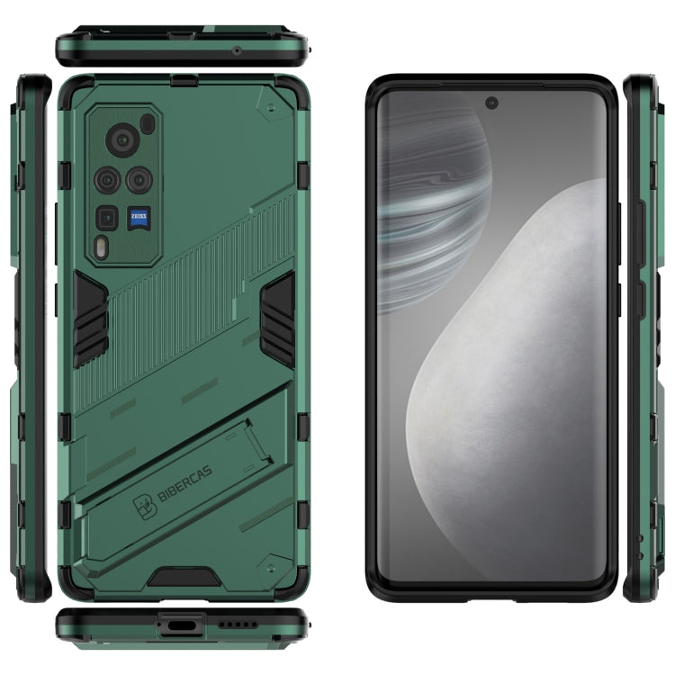 Punk Armor 2 in 1 PC + TPU Shockproof Case with Invisible Holder For vivo X60 Pro