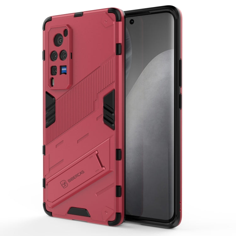 Punk Armor 2 in 1 PC + TPU Shockproof Case with Invisible Holder For vivo X60 Pro