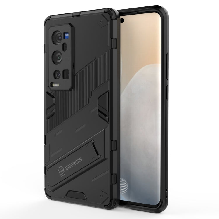 Punk Armor 2 in 1 PC + TPU Shockproof Case with Invisible Holder For vivo X60 Pro Plus 5G
