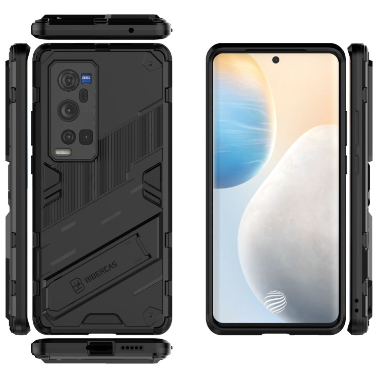 Punk Armor 2 in 1 PC + TPU Shockproof Case with Invisible Holder For vivo X60 Pro Plus 5G