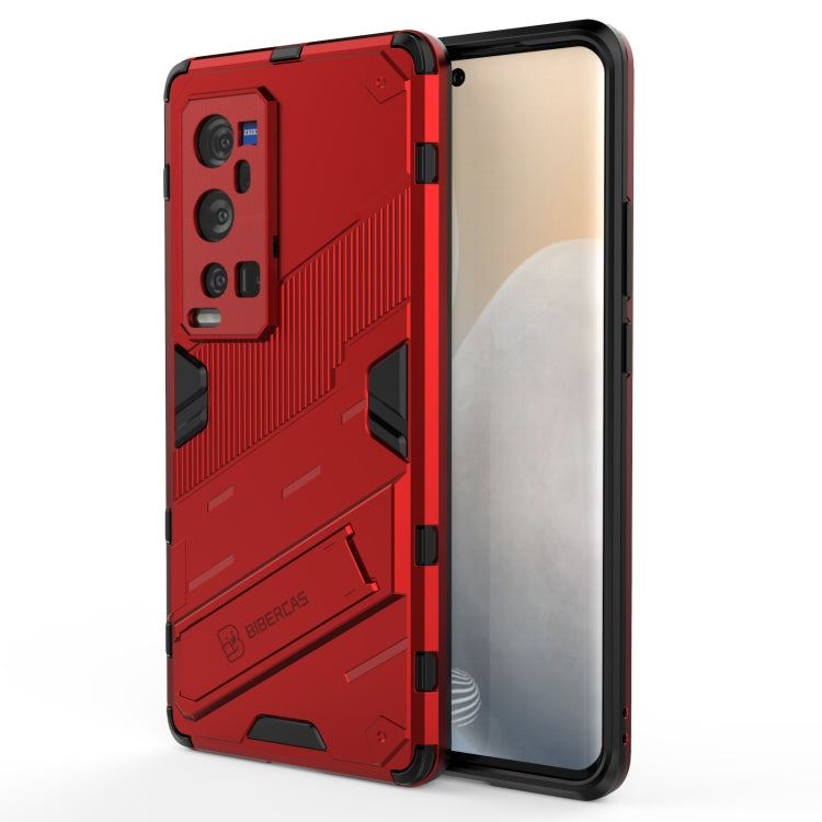 Punk Armor 2 in 1 PC + TPU Shockproof Case with Invisible Holder For vivo X60 Pro Plus 5G
