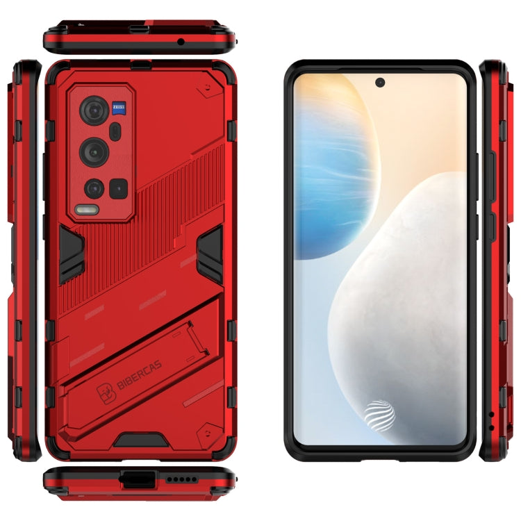 Punk Armor 2 in 1 PC + TPU Shockproof Case with Invisible Holder For vivo X60 Pro Plus 5G