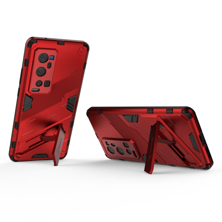 Punk Armor 2 in 1 PC + TPU Shockproof Case with Invisible Holder For vivo X60 Pro Plus 5G