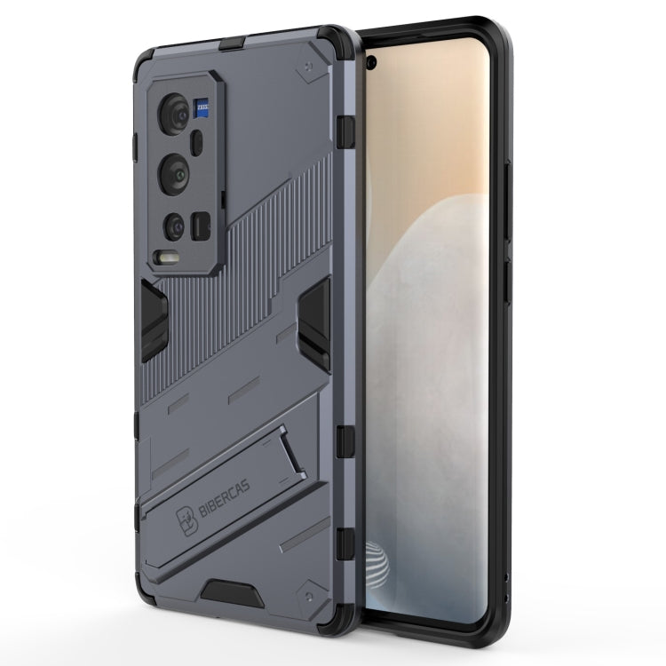 Punk Armor 2 in 1 PC + TPU Shockproof Case with Invisible Holder For vivo X60 Pro Plus 5G