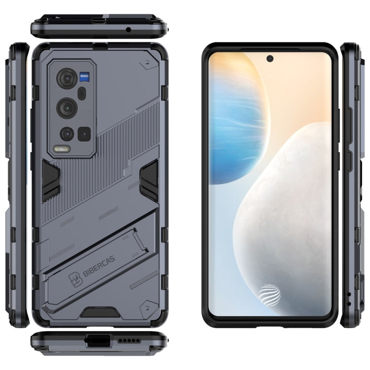 Punk Armor 2 in 1 PC + TPU Shockproof Case with Invisible Holder For vivo X60 Pro Plus 5G