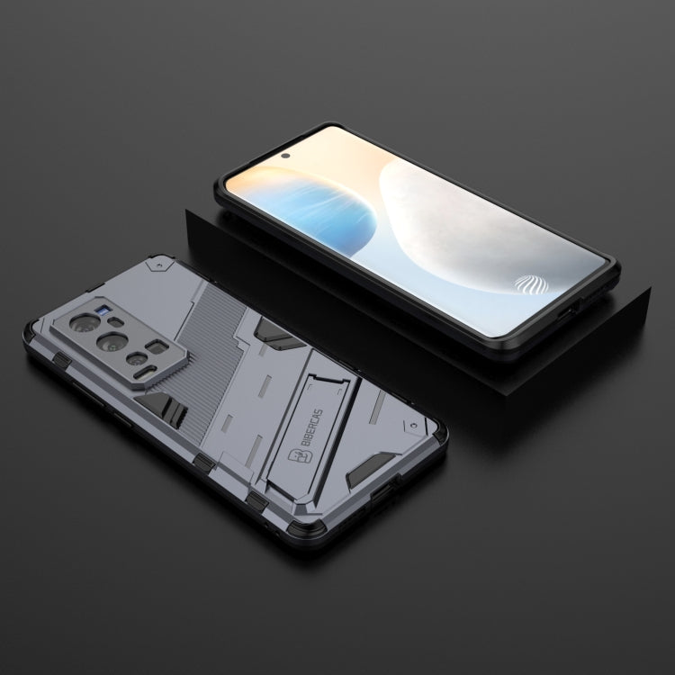 Punk Armor 2 in 1 PC + TPU Shockproof Case with Invisible Holder For vivo X60 Pro Plus 5G